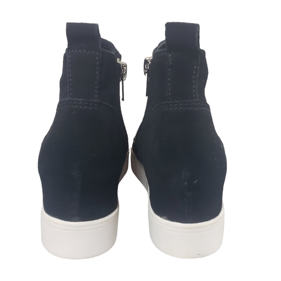 Steve Madden Wedgie Black Suede High Top Zip Pull on Sneakers Sz 8M - Picture 5 of 11